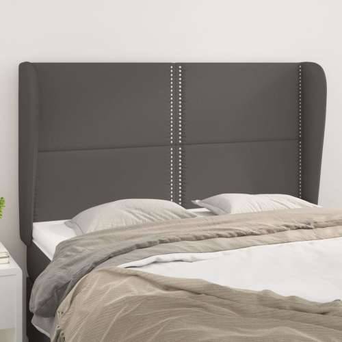 Uzglavlje s ušima sivo 147x23x118/128 cm od umjetne kože - Siva 147 x 23 x 118/128 cm 1 Cijena