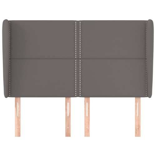 Uzglavlje s ušima sivo 147x23x118/128 cm od umjetne kože - Siva 147 x 23 x 118/128 cm 1 Cijena
