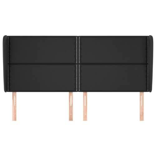 Uzglavlje s ušima crno 183x23x118/128 cm od umjetne kože - Crna 183 x 23 x 118/128 cm 1 Cijena