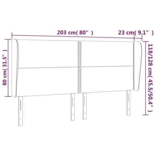 Uzglavlje s ušima bijelo 203x23x118/128 cm od umjetne kože - Bijela 203 x 23 x 118/128 cm 1 Cijena