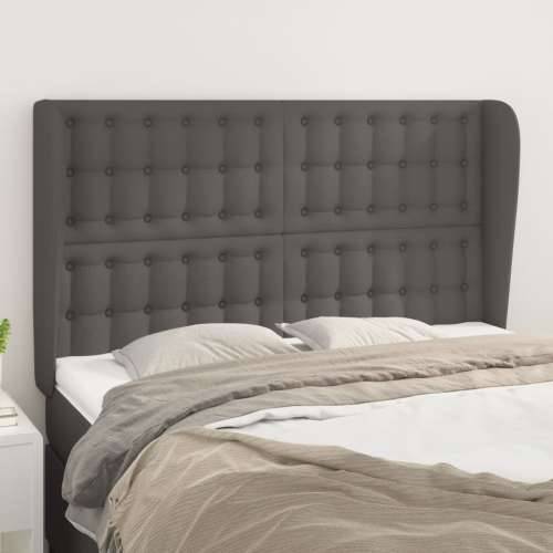 Uzglavlje s ušima sivo 147x23x118/128 cm od umjetne kože - Siva 147 x 23 x 118/128 cm 1 Cijena
