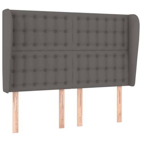 Uzglavlje s ušima sivo 147x23x118/128 cm od umjetne kože - Siva 147 x 23 x 118/128 cm 1 Cijena