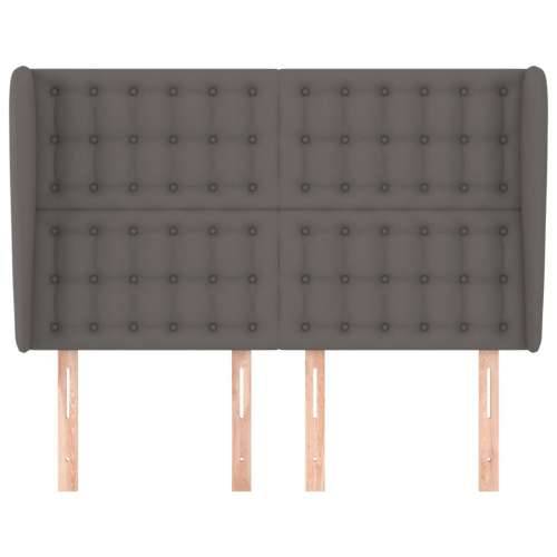 Uzglavlje s ušima sivo 147x23x118/128 cm od umjetne kože - Siva 147 x 23 x 118/128 cm 1 Cijena