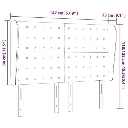Uzglavlje s ušima sivo 147x23x118/128 cm od umjetne kože - Siva 147 x 23 x 118/128 cm 1 Cijena