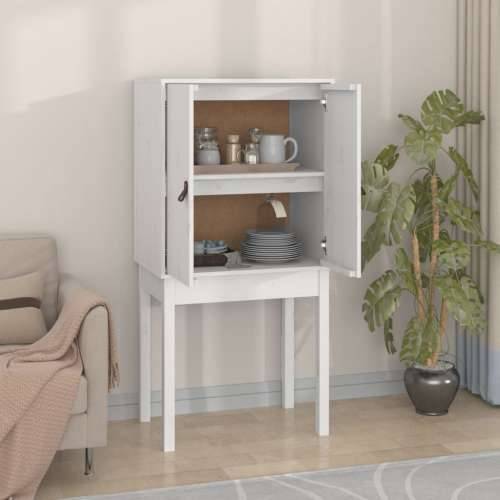 Visoka komoda bijela 60 x 40 x 120 cm od masivne borovine Bijela 1 Cijena