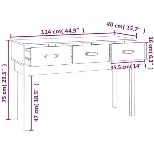 Konzolni stol 114 x 40 x 75 cm od masivne borovine - Prirodna 1 114 cm Cijena