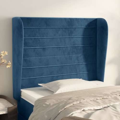 Uzglavlje s ušima tamnoplavo 83 x 23 x 118/128 cm baršunasto - Tamno plava 83 x 23 x 118/128 cm 1 Cijena