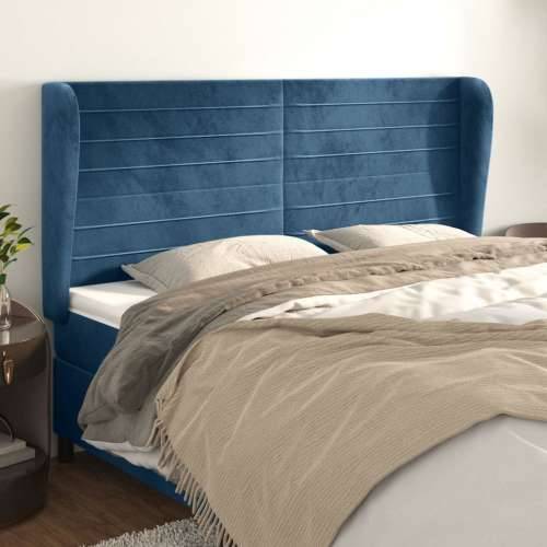 Uzglavlje s ušima tamnoplavo 163x23x118/128 cm baršunasto - Tamno plava 163 x 23 x 118/128 cm 1 Cijena