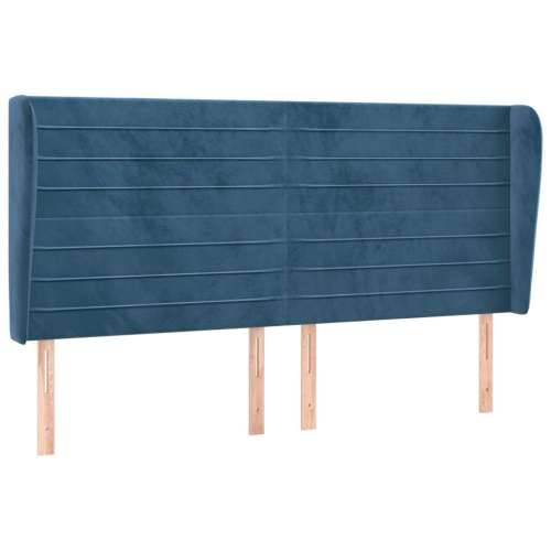 Uzglavlje s ušima tamnoplavo 163x23x118/128 cm baršunasto - Tamno plava 163 x 23 x 118/128 cm 1 Cijena