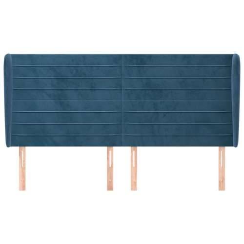 Uzglavlje s ušima tamnoplavo 163x23x118/128 cm baršunasto - Tamno plava 163 x 23 x 118/128 cm 1 Cijena