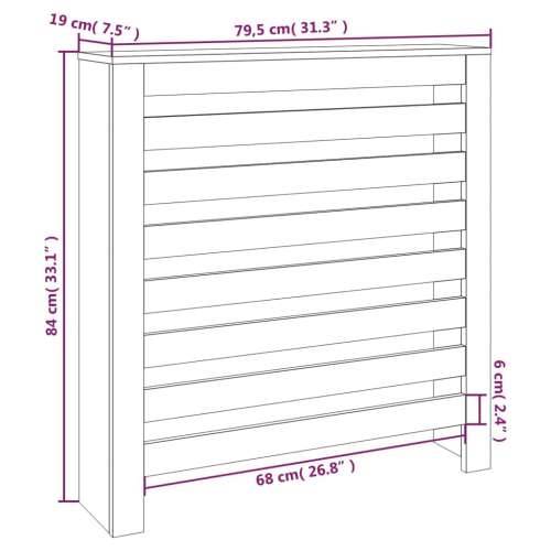 Maska za radijator - Pokrov za radijator 79,5 x 19 x 84 cm od masivne borovine - Prirodna 79.5 x 19 x 84 cm 1 Cijena