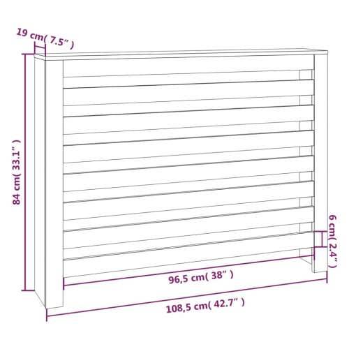 Maska za radijator - Pokrov za radijator 108,5 x 19 x 84 cm od masivne borovine - Prirodna 108.5 x 19 x 84 cm 1 Cijena