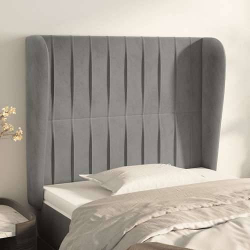 Uzglavlje s ušima svjetlosivo 83 x 23 x 118/128 cm baršunasto - Svjetlosiva 83 x 23 x 118/128 cm 1 Cijena
