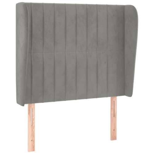 Uzglavlje s ušima svjetlosivo 83 x 23 x 118/128 cm baršunasto - Svjetlosiva 83 x 23 x 118/128 cm 1 Cijena