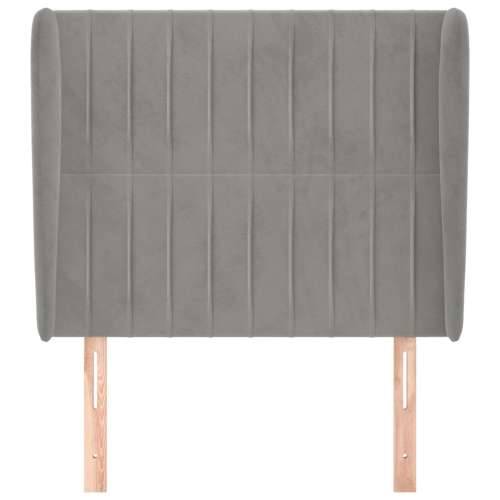 Uzglavlje s ušima svjetlosivo 83 x 23 x 118/128 cm baršunasto - Svjetlosiva 83 x 23 x 118/128 cm 1 Cijena