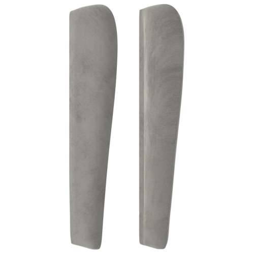 Uzglavlje s ušima svjetlosivo 83 x 23 x 118/128 cm baršunasto - Svjetlosiva 83 x 23 x 118/128 cm 1 Cijena