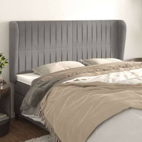 Uzglavlje s ušima svjetlosivo 163x23x118/128 cm obaršunasti - Svjetlosiva 163 x 23 x 118/128 cm 1 Cijena