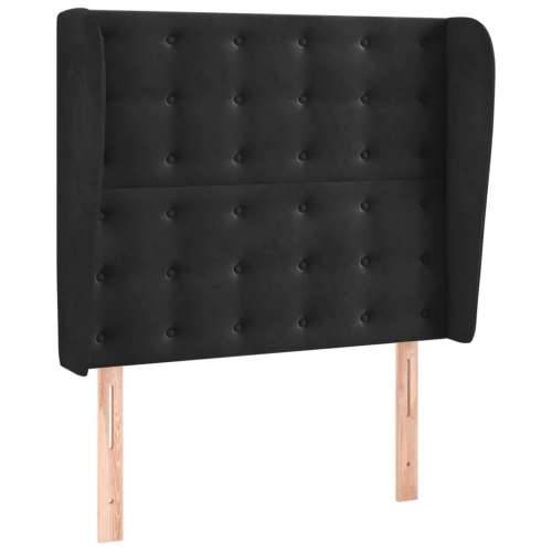Uzglavlje s ušima crno 83 x 23 x 118/128 cm baršunasto - Crna 83 x 23 x 118/128 cm 1 Cijena