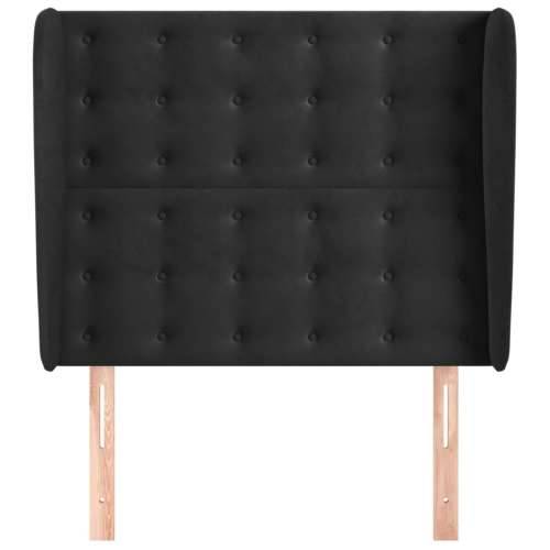 Uzglavlje s ušima crno 83 x 23 x 118/128 cm baršunasto - Crna 83 x 23 x 118/128 cm 1 Cijena