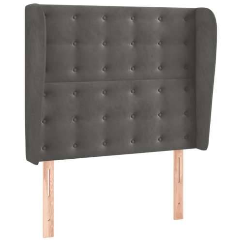 Uzglavlje s ušima tamnosivo 103x23x118/128 cm baršunasto - Tamno siva 103 x 23 x 118/128 cm 1 Cijena