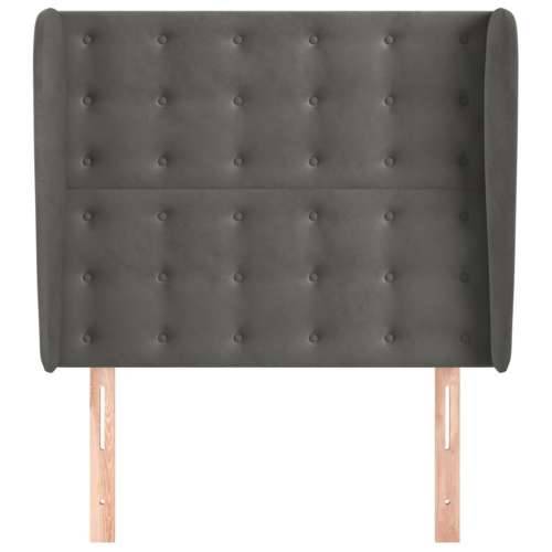 Uzglavlje s ušima tamnosivo 103x23x118/128 cm baršunasto - Tamno siva 103 x 23 x 118/128 cm 1 Cijena
