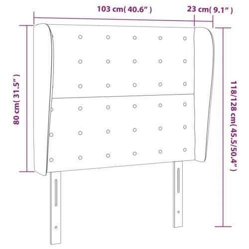 Uzglavlje s ušima tamnosivo 103x23x118/128 cm baršunasto - Tamno siva 103 x 23 x 118/128 cm 1 Cijena