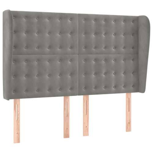 Uzglavlje s ušima svjetlosivo 147x23x118/128 cm baršunasto - Svjetlosiva 147 x 23 x 118/128 cm 1 Cijena