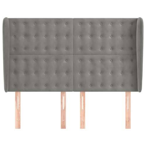 Uzglavlje s ušima svjetlosivo 147x23x118/128 cm baršunasto - Svjetlosiva 147 x 23 x 118/128 cm 1 Cijena