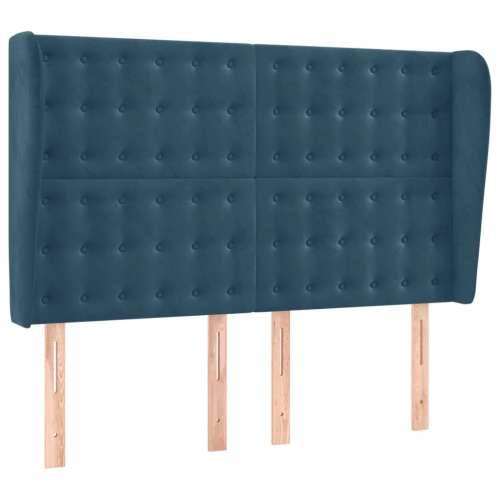 Uzglavlje s ušima tamnoplavo 147x23x118/128 cm baršunasto - Tamno plava 147 x 23 x 118/128 cm 1 Cijena