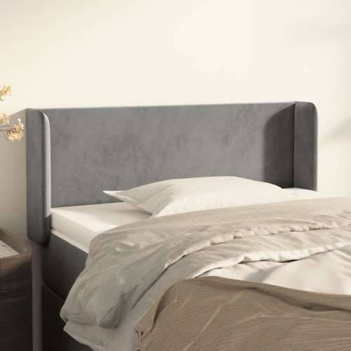 Uzglavlje s ušima svjetlosivo 93x16x78/88 cm baršunasto - Svjetlosiva 93 x 16 x 78/88 cm 1 Cijena