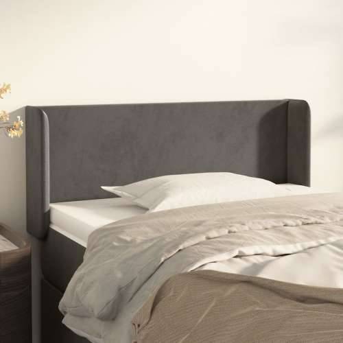 Uzglavlje s ušima tamnosivo 93x16x78/88 cm baršunasto - Tamno siva 93 x 16 x 78/88 cm 1 Cijena