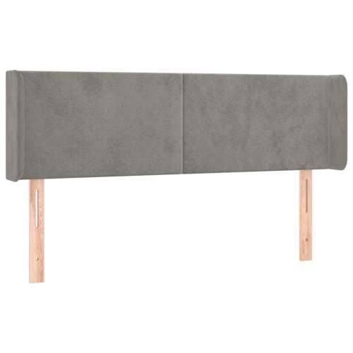 Uzglavlje s ušima svjetlosivo 147x16x78/88 cm baršunasto - Svjetlosiva 147 x 16 x 78/88 cm 1 Cijena