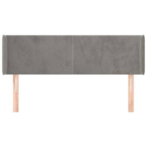 Uzglavlje s ušima svjetlosivo 147x16x78/88 cm baršunasto - Svjetlosiva 147 x 16 x 78/88 cm 1 Cijena