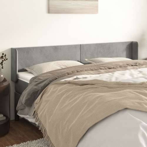 Uzglavlje s ušima svjetlosivo 183x16x78/88 cm baršunasto - Svjetlosiva 183 x 16 x 78/88 cm 1 Cijena