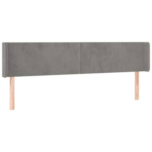 Uzglavlje s ušima svjetlosivo 183x16x78/88 cm baršunasto - Svjetlosiva 183 x 16 x 78/88 cm 1 Cijena