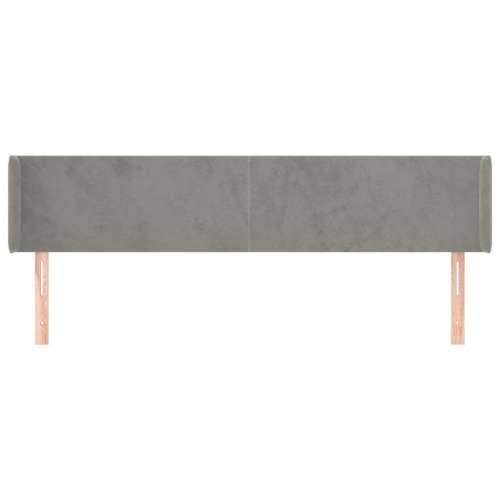 Uzglavlje s ušima svjetlosivo 183x16x78/88 cm baršunasto - Svjetlosiva 183 x 16 x 78/88 cm 1 Cijena
