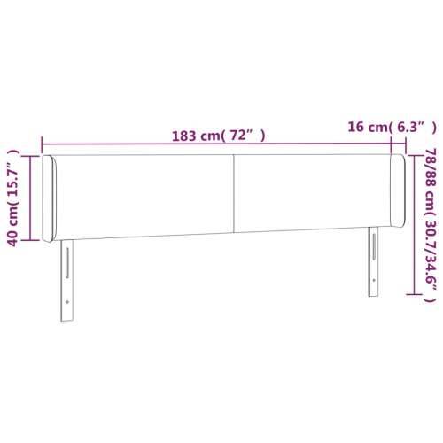 Uzglavlje s ušima svjetlosivo 183x16x78/88 cm baršunasto - Svjetlosiva 183 x 16 x 78/88 cm 1 Cijena