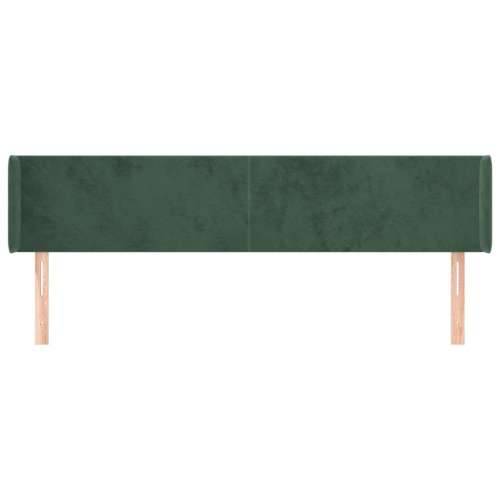 Uzglavlje s ušima tamnozeleno 203x16x78/88 cm baršunasto - Tamnozelena 203 x 16 x 78/88 cm 1 Cijena