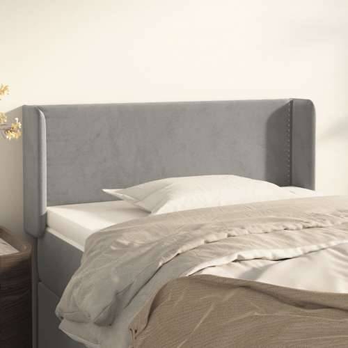 Uzglavlje s ušima svjetlosivo 83x16x78/88 cm baršunasto - Svjetlosiva 83 x 16 x 78/88 cm 1 Cijena