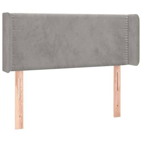 Uzglavlje s ušima svjetlosivo 83x16x78/88 cm baršunasto - Svjetlosiva 83 x 16 x 78/88 cm 1 Cijena