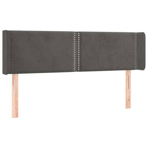 Uzglavlje s ušima tamnosivo 147x16x78/88 cm baršunasto - Tamno siva 147 x 16 x 78/88 cm 1 Cijena