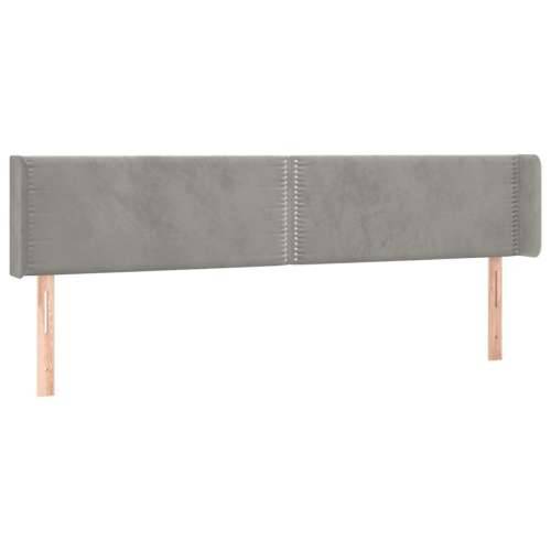 Uzglavlje s ušima svjetlosivo 203x16x78/88 cm baršunasto - Svjetlosiva 203 x 16 x 78/88 cm 1 Cijena
