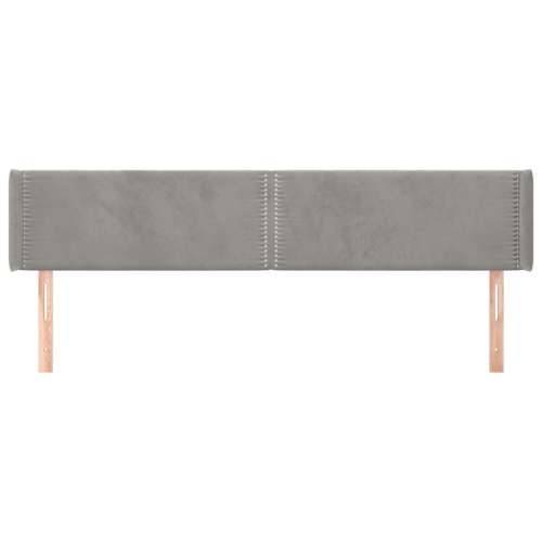 Uzglavlje s ušima svjetlosivo 203x16x78/88 cm baršunasto - Svjetlosiva 203 x 16 x 78/88 cm 1 Cijena