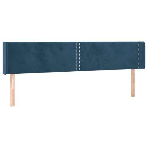 Uzglavlje s ušima tamnoplavo 203x16x78/88 cm baršunasto - Tamno plava 203 x 16 x 78/88 cm 1 Cijena
