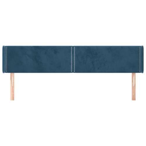 Uzglavlje s ušima tamnoplavo 203x16x78/88 cm baršunasto - Tamno plava 203 x 16 x 78/88 cm 1 Cijena