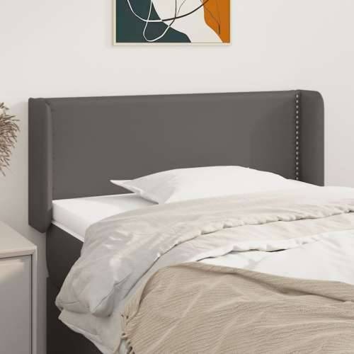 Uzglavlje s ušima sivo 93x16x78/88 cm od umjetne kože - Siva 93 x 16 x 78/88 cm 1 Cijena