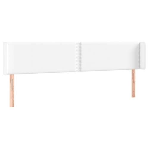 Uzglavlje s ušima bijelo 163x16x78/88 cm od umjetne kože - Bijela 163 x 16 x 78/88 cm 1 Cijena
