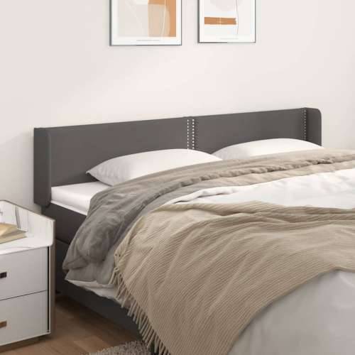 Uzglavlje s ušima sivo 203x16x78/88 cm od umjetne kože - Siva 203 x 16 x 78/88 cm 1 Cijena