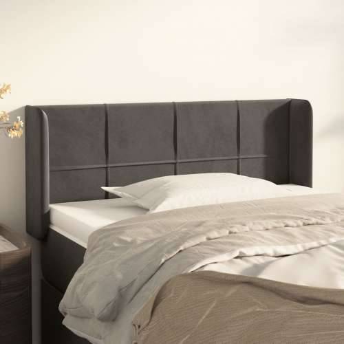 Uzglavlje s ušima tamnosivo 93x16x78/88 cm baršunasto - Tamno siva 93 x 16 x 78/88 cm 1 Cijena