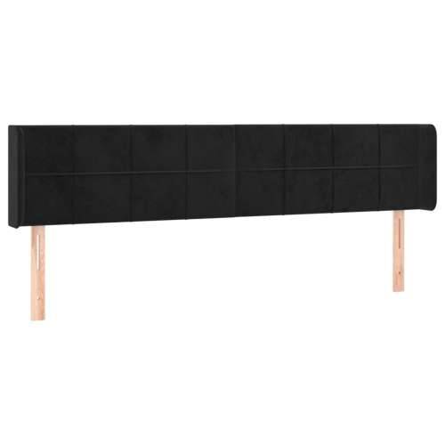 Uzglavlje s ušima crno 163x16x78/88 cm baršunasto - Crna 163 x 16 x 78/88 cm 1 Cijena